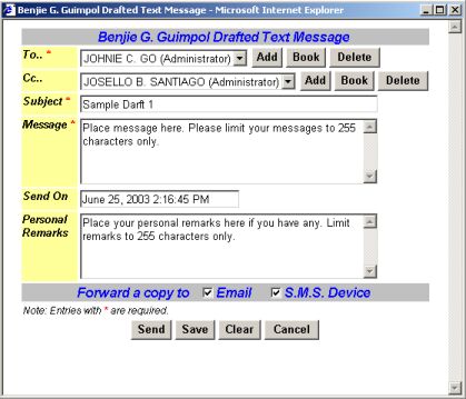 e-doc Text! Messenger Help - Draft Messages